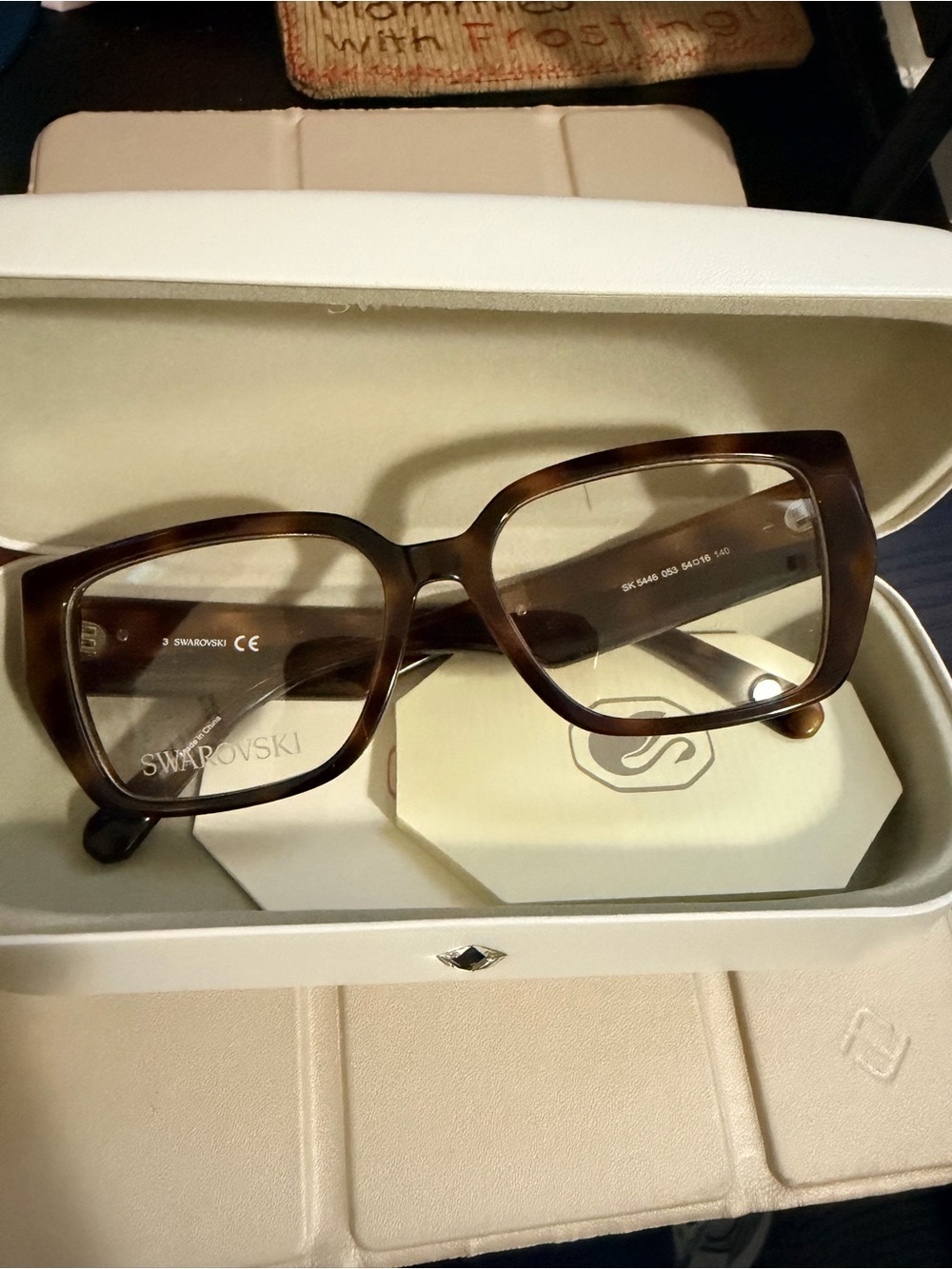 Swarovski Women’s Brown Tortoiseshell Square Eyeglasses